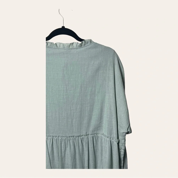 0585. Listicle 100% COTTON BABYDOLL MINI DRESS ALINE STYLE SIZE LARGE‎ RUFFLES - Picture 9 of 11